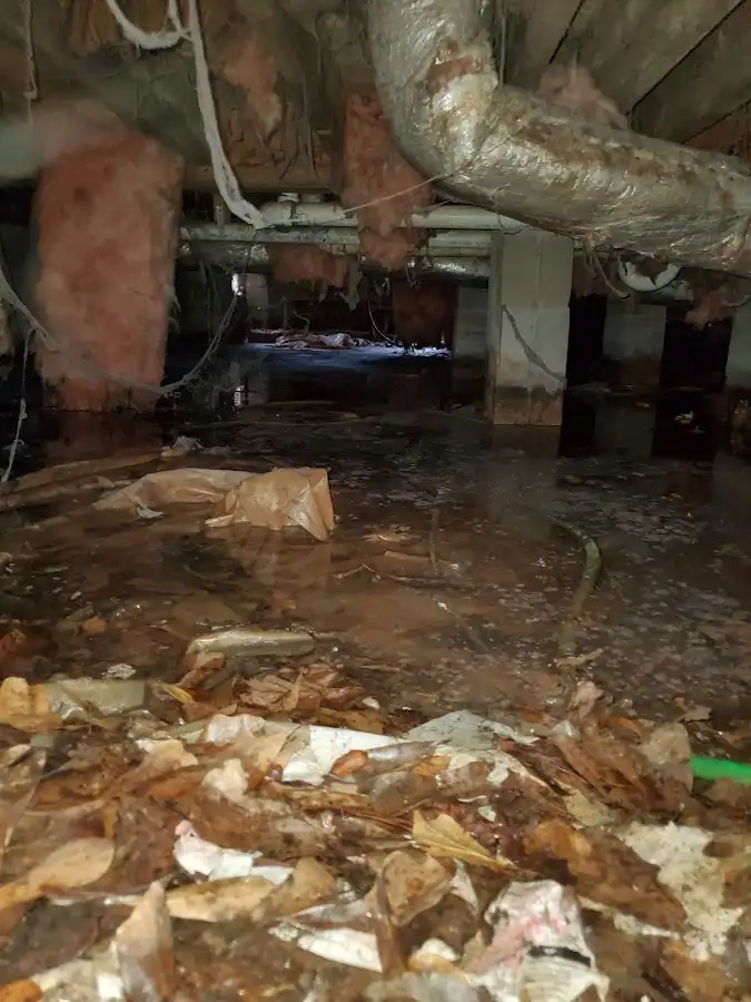 Crawl space flood assessment for Commercial Water Damage Restoration in Waterbury